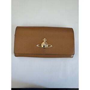 Vintage Vivienne Westwood Long Brown Leather Wallet